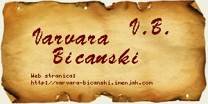 Varvara Bičanski vizit kartica